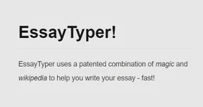 Essay Typer interface screenshot